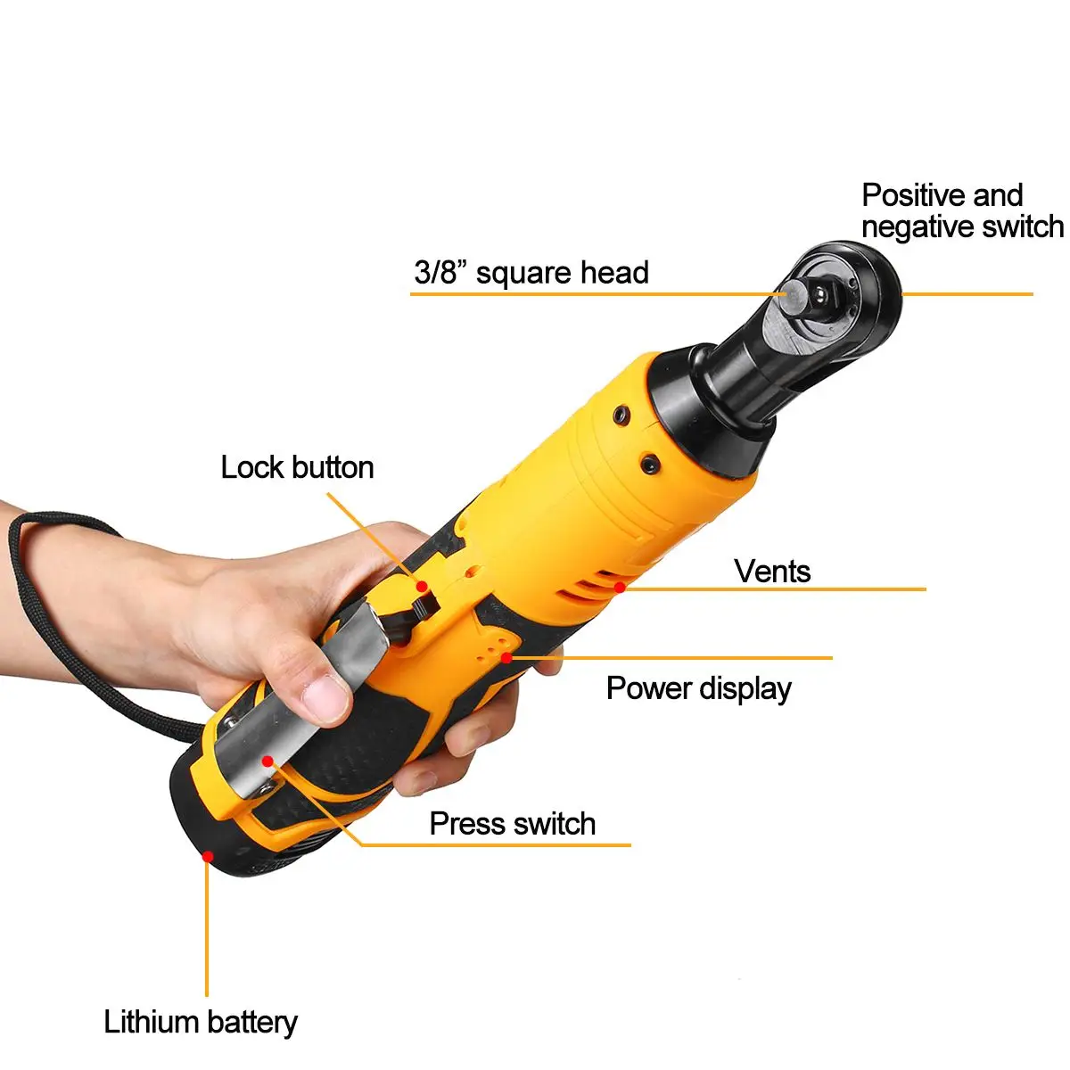 18V 10400mah литиевая батарея перезаряжаемый 60NM электрический ключ портативный Трещоточный ключ 90 градусов инструмент гаечный ключ быстрое зарядное устройство