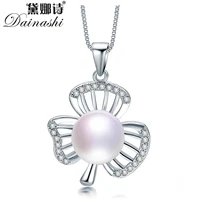high quality 925 sterling silver zircon pendant women hot sale 100 genuine freshwater pearl pendant necklace no chain