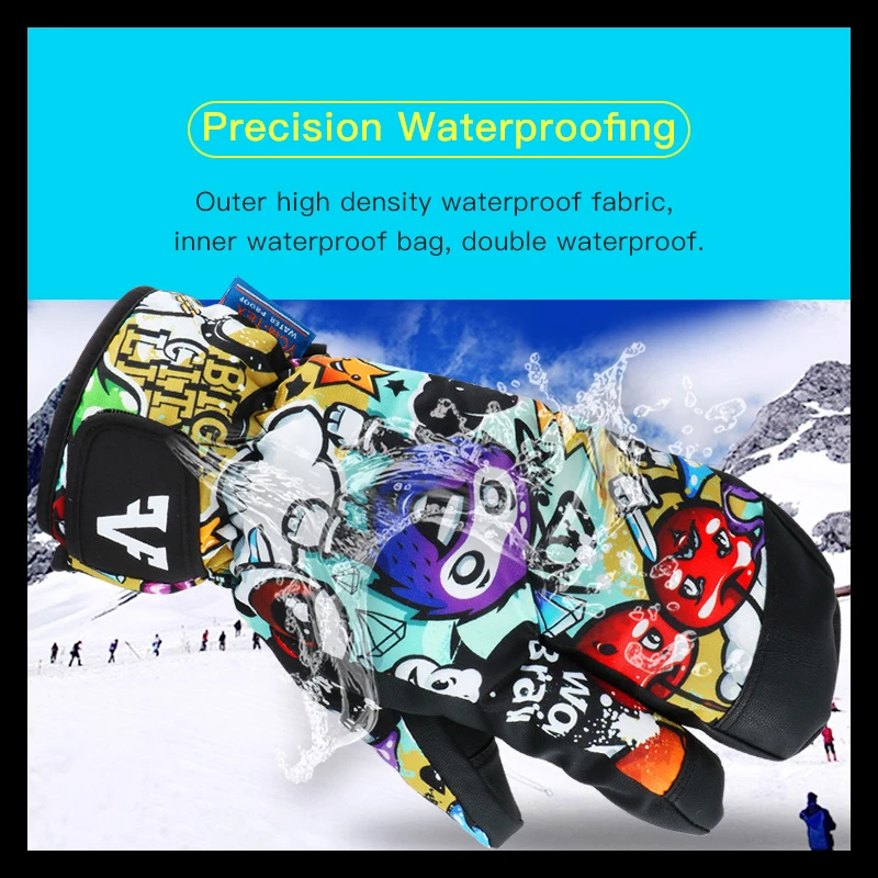 

Thicken Adult Teenager Kids Ski Snowboard Gloves Windproof Waterproof Gloves Winter Thermal Outdoor Sport Mittens