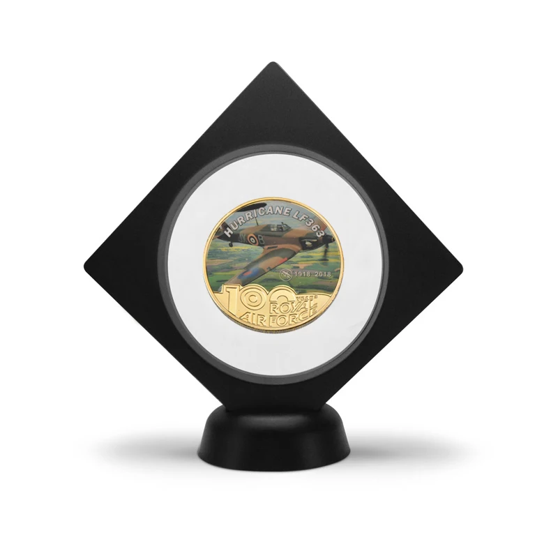 coin with stand 2 WR Королевские ВВС 100-летие золотые металлические монеты оригинальная копия монеты коллекционные вещи евро копия монеты подарки на день рождения сувенир - Цвет: coin with stand 2