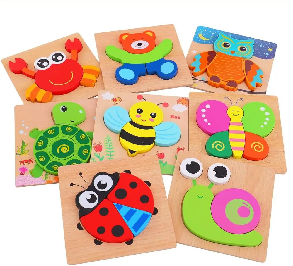 

Montessori Materials Children Jigsaw Board Educational Wooden Toys For Toddlers Puzzle Tangram Cartoon Owl Baby Toys 0-12 Months
