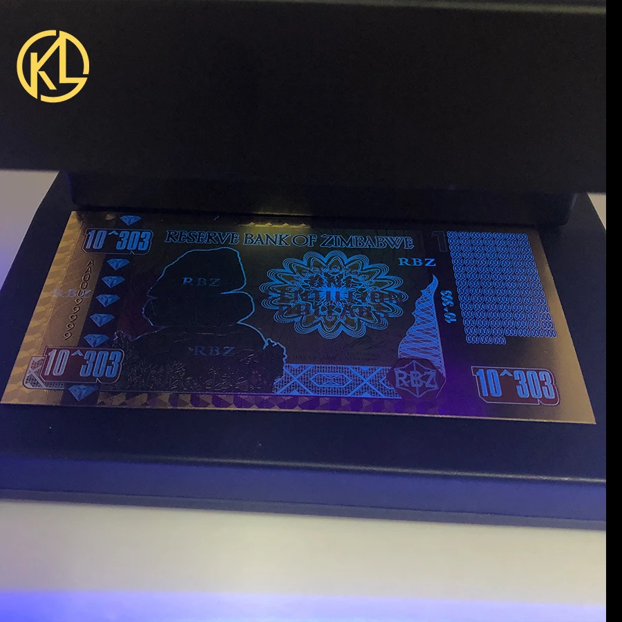 100pcs Zimbabwe Gold Banknote One Centillion Dollars with cetificate and security label UV Light for collection | Дом и сад