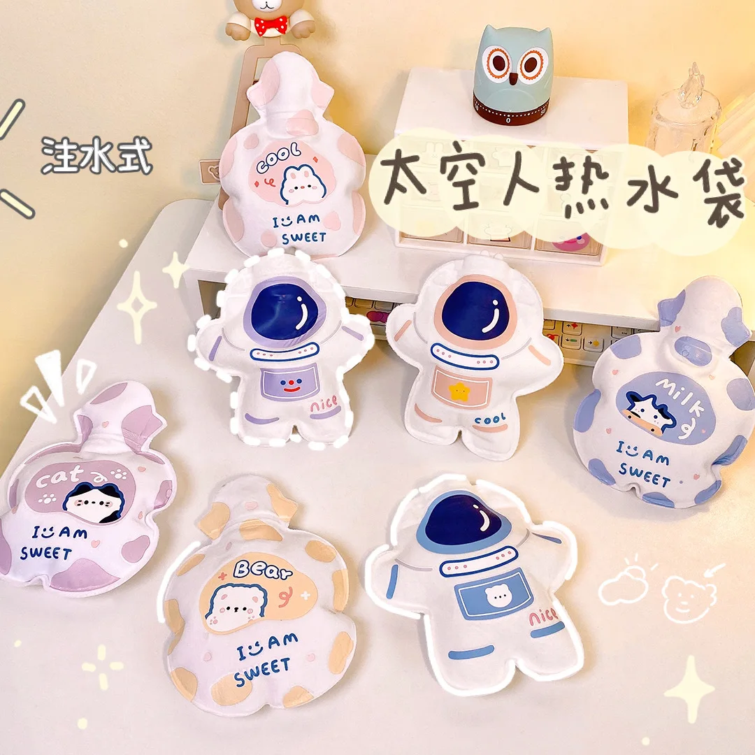 

kawaii water bottle astronaut plush hot water bag portable mini hand warmers girl students cute water bottle Warming Products