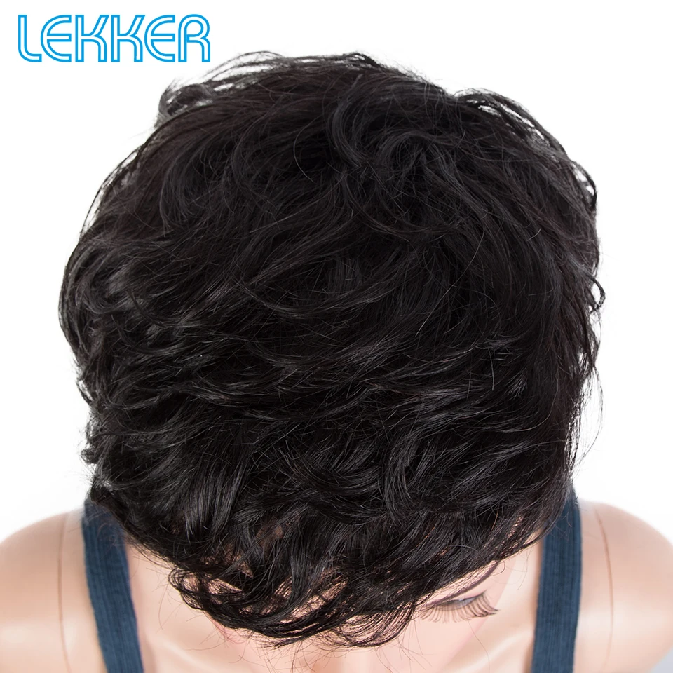 Lekker парики короткие из человеческих волос бразильский Реми 100% человеческие