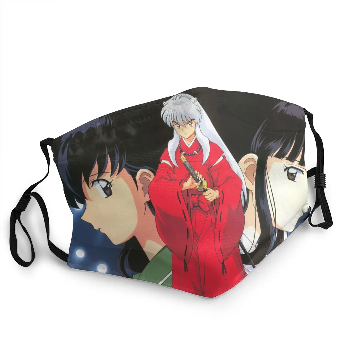 

Higurashi Kagome Inuyasha Washable Face Mask Unisex Cartoon Anime Anti Haze Dustproof Protection Cover Respirator Mouth-Muffle