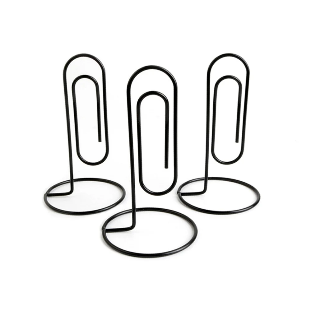 

5pcs Creative Large Desktop Note Holder DIY Multi-Purpose Hand Account Daily Use Clip Paper Clip Black