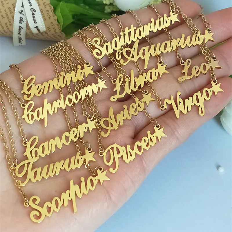12 знаков зодиака БУКВЕННОЕ созвездие массивное ожерелье ювелирное изделие на