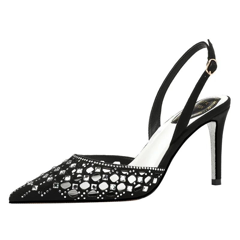 

Women Pumps Pointy Toe Rhinestone Crystal High Heels Shoes Slip on Women Wedding Pumps Sandal Ladies Sexy Party Wedding Shoes