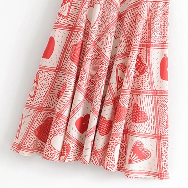 2019 New Fashion Women Summer Dress Knee-Length Sleeveless With Petal Sleeve And Print | Женская одежда