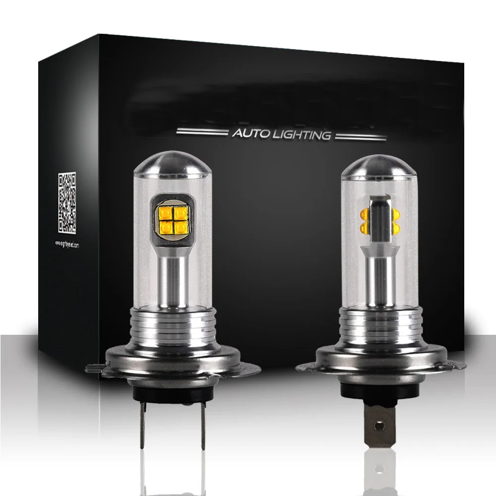 

2Pcs H7 Led Bulb Fog Lights 3000LM 6000K White 12V White DRL Daytime Running Car Lamp Auto Light D45 Car Accessories Fog Lamp