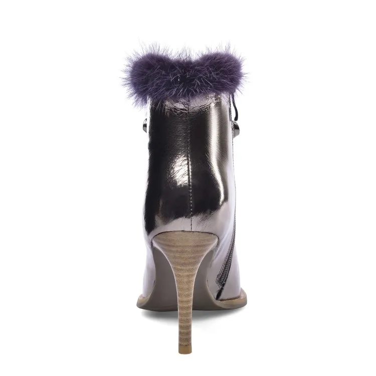 MLJUESE/женские ботильоны из коровьей кожи Зимние короткие плюшевые женские ботинки