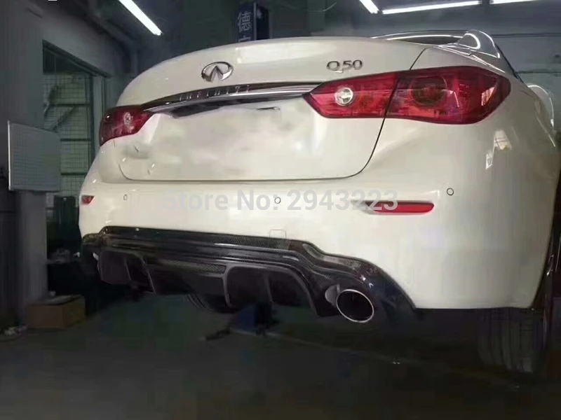 Для Infiniti Q50 Q50S Седан 4 двери- карбоновое волокно задний диффузор бампер спойлер для губ защита противоскользящая пластина крышка