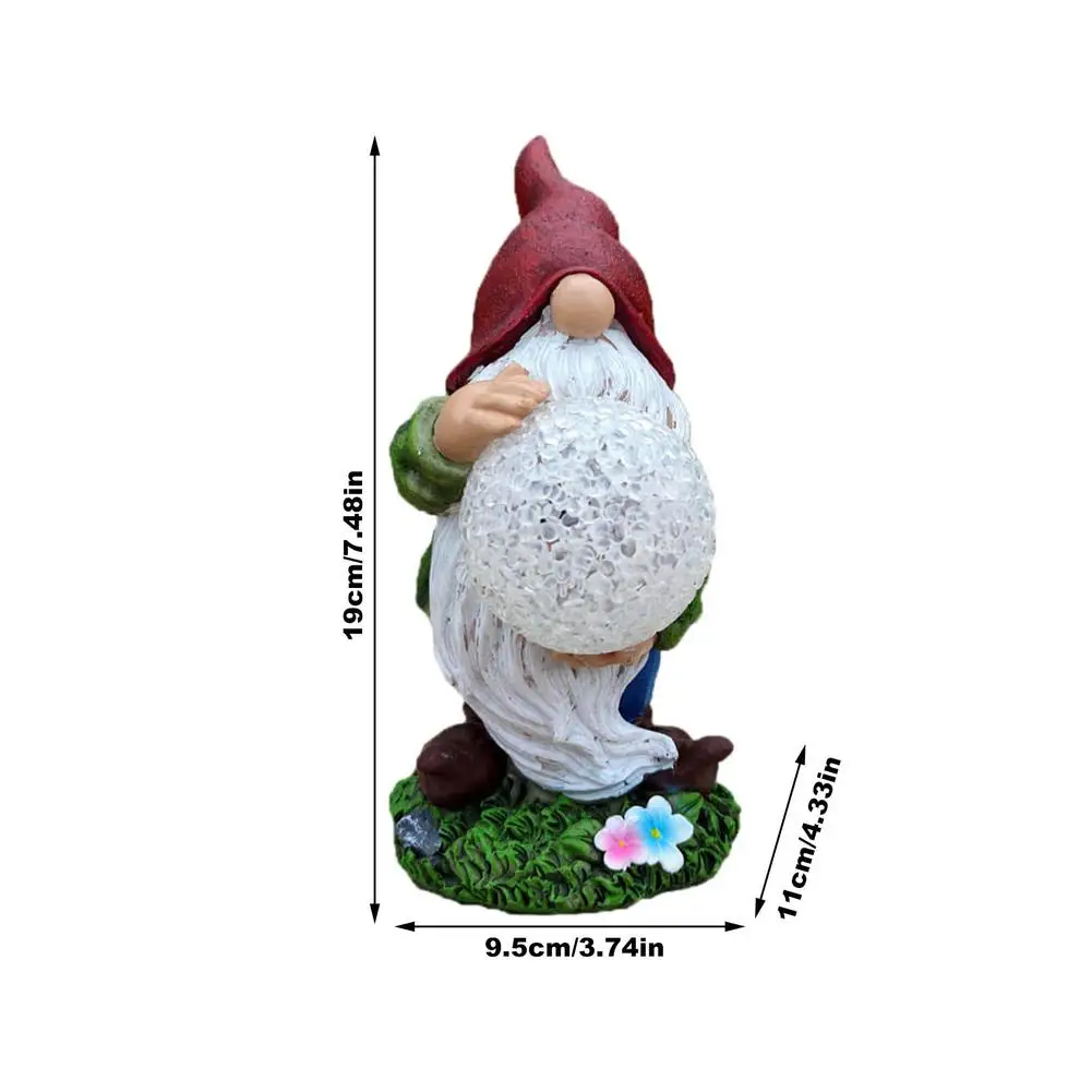 

Faceless Gnome Dwarf Statue Garden Landscape Lighting Resin Figurines Outdoor Lawn Courtyard Night Decorative Sculpture