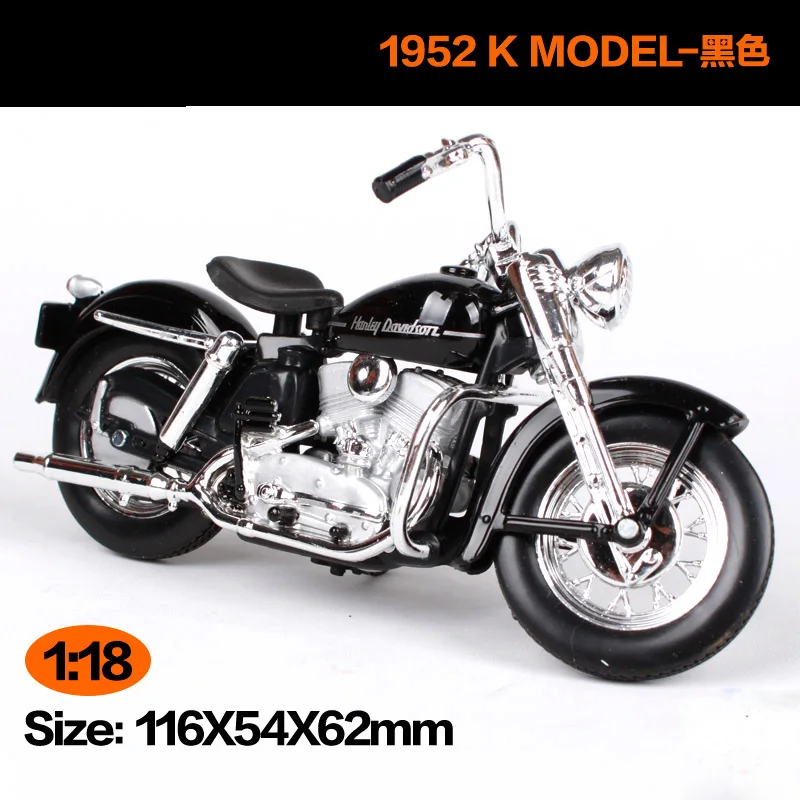 Модель мотоцикла Maisto 1:18 Harley Davidson 1952 K металлическая модель игрушки для детей