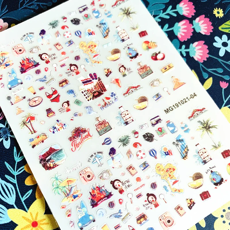 Новинка летнее стильное виниловые наклейки на стену с рисунком 3d дизайн ногтей