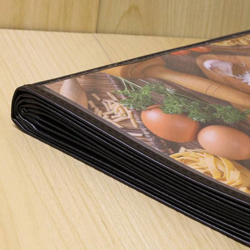 

Promotion! 2 Pcs Transparent Restaurant Menu Covers for A4 Size Book Style Cafe Bar 10 Pages 20 View & 8 Pages 16 View