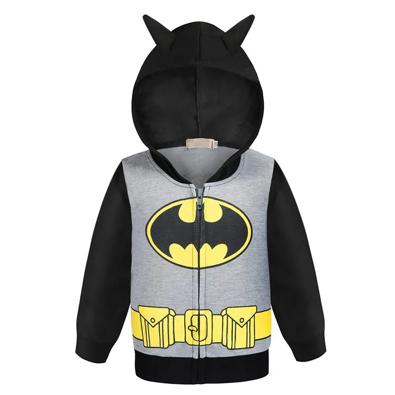 Batman Hoodie 01 Muababy/толстовки для мальчиков супергерой Железный человек Тор Халк Капитан Америка свитер Человек-паук Дети Базз Лайтер Мультфильм куртка пальто - Цвет: Batman Hoodie 01