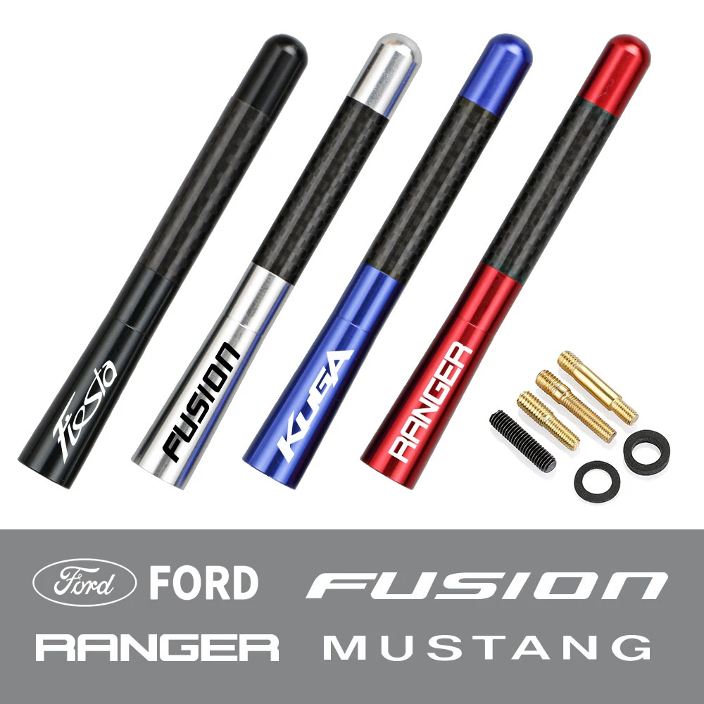 Автомобильная радиоантенна 12 см из углеродного волокна для Ford Fiesta Fusion Kuga Ranger Mustang