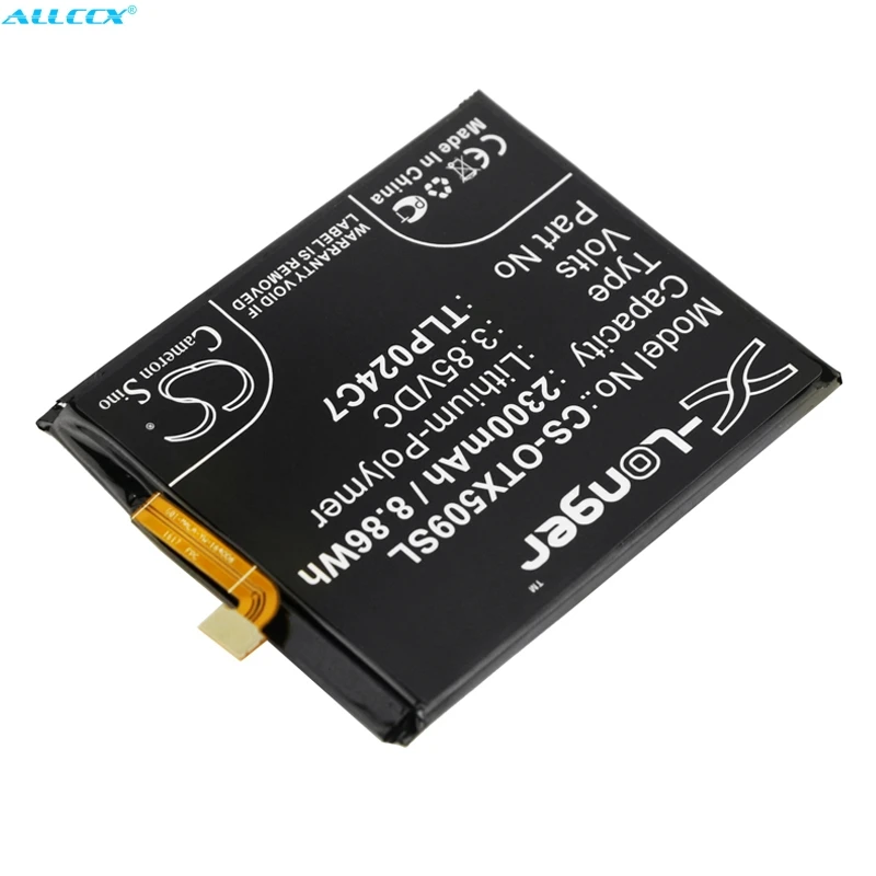 Аккумулятор Cameron Sino 2300 мАч TLP024C7 для Alcatel 1X Dual SIM LTE 5059J 5059T 5059X TCL AU5A Plus|Аккумуляторы