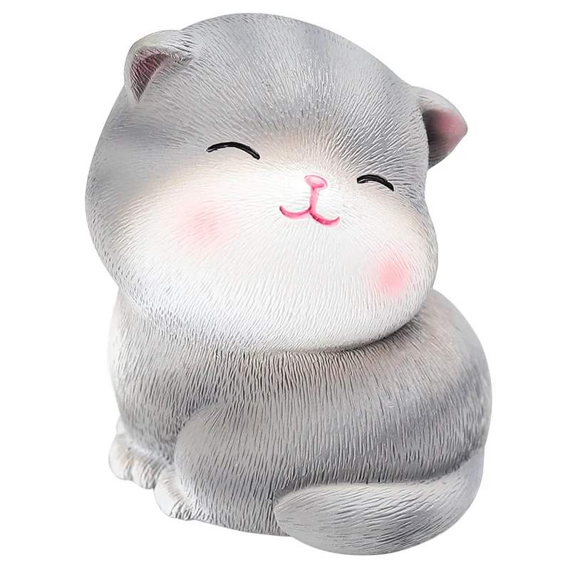Simulation Mini Cute Cartoon Cat Resin Toy Decoration Creative Home Desktop Car Interior Gift | Игрушки и хобби
