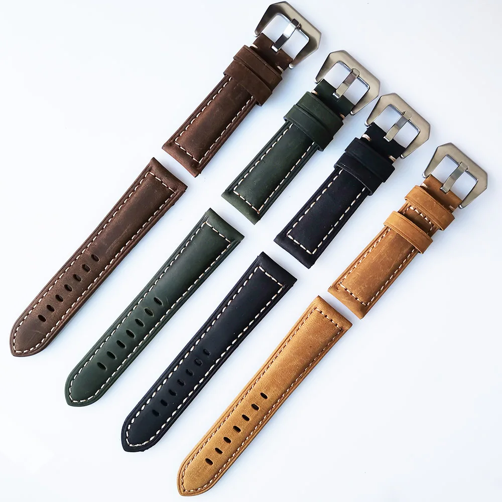 Ремешок для часов из натуральной кожи мужской браслет Samsung Gear S3 Panerai черный