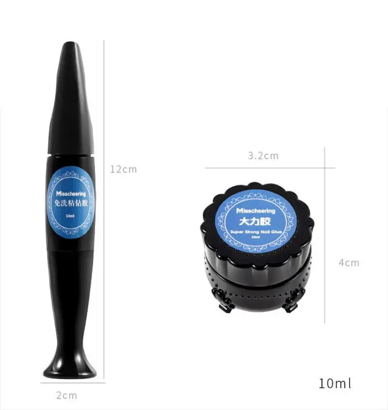 Sustainable For 60 Days New 10ML Nails Art Glue Rhinestone Decorations Adhesive Wash Free Nail Care Tools Round Long Model | Красота и