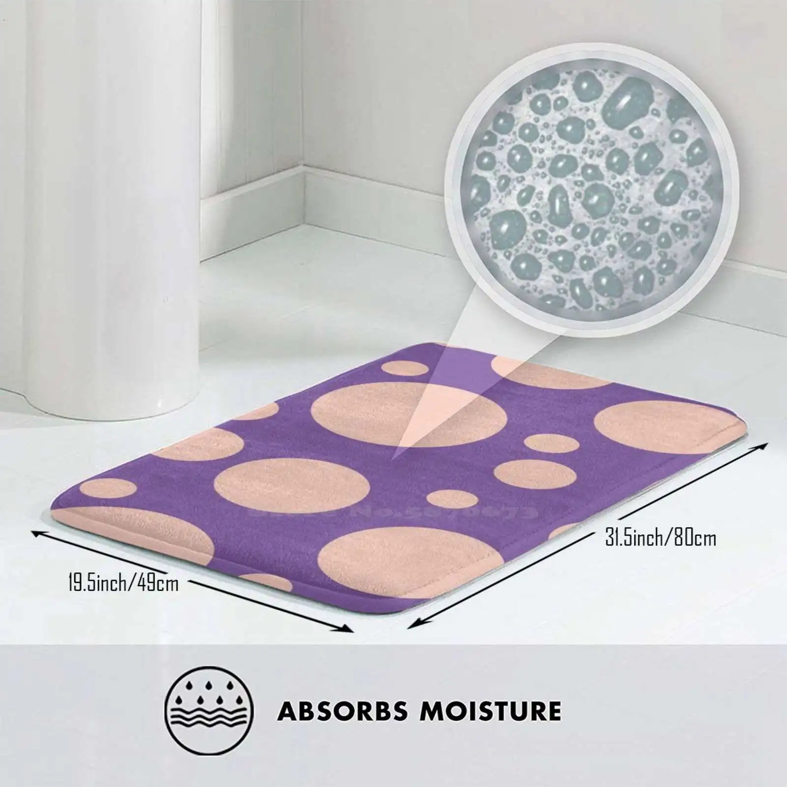 Фиолетовый/персиковый мягкий коврик с пузырьками домашний для двери рандомный