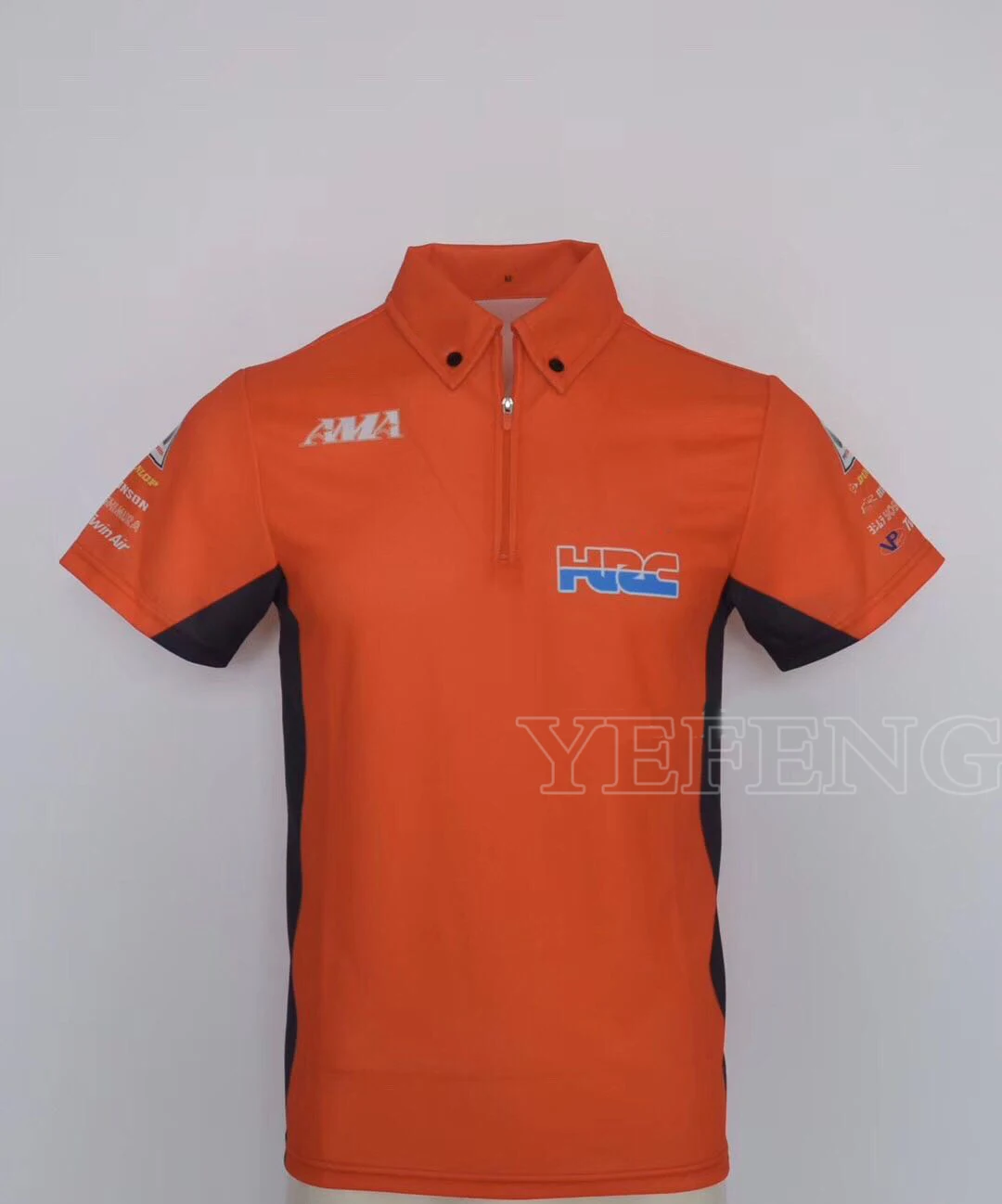 

Street Moto Riding Quick Dry Short Sleeve For Honda HRC Motocross Motorcycle Dirt Bike Offroad Mens Orange Polo Shirt
