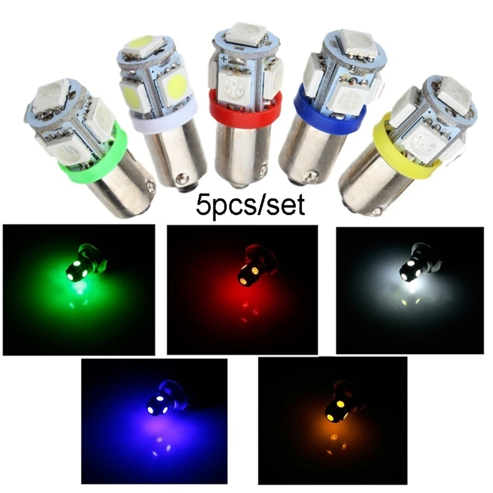 5 шт./компл. автомобиля Габаритные фары Ba9S T4W Smd 5050 5 СВЕТОДИОДНАЯ башня 96 люмен Клин лампочки Led Dc12V