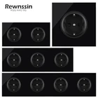 Розетка для двухтройныхчетырехместных розеток, черная, Хрустальная, стеклянная панель, штепсельная розетка европейского стандарта для электроприборов