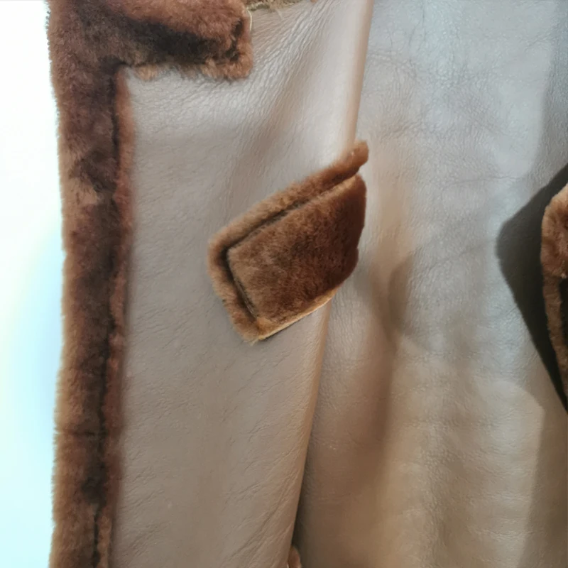 Women Autumn Winter Classic Bomber Jacket Warm Fashion Shearling Coat Sheepskin 70cm long whole caramel sheepskin coat | Женская одежда