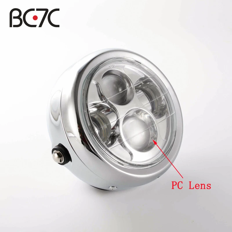 Универсальная мотоциклетная Ретро черная круглая металлическая фара для Harley