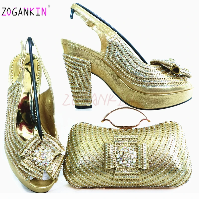 2020 г. Пикантный комплект из обуви и сумки в африканском стиле итальянские