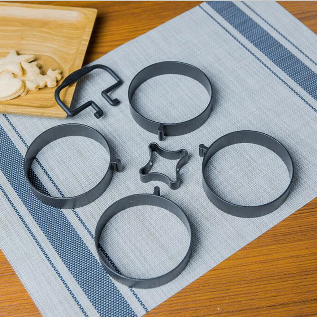 Антипригарные кольца из алюминиевого сплава для яиц с ручкой кухонные