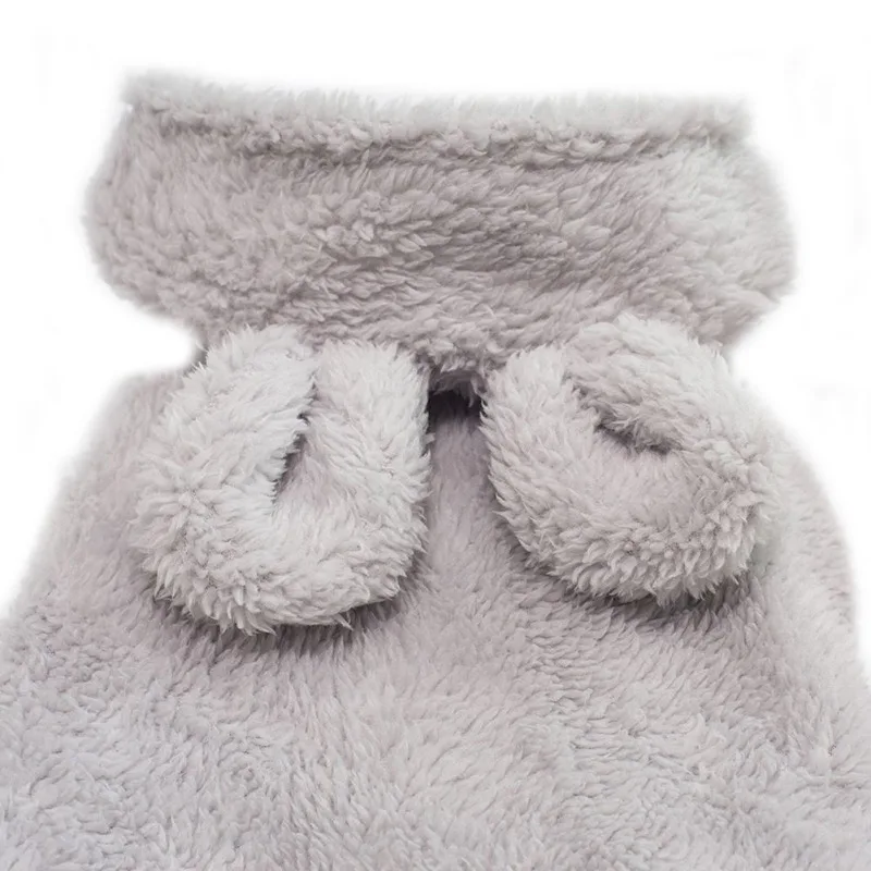 Зимняя теплая куртка для питомца с капюшоном кроличьими ушками подходит