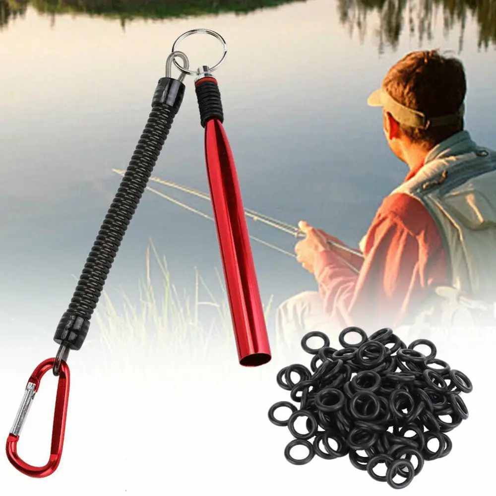 

60% Discounts Hot!Wacky Worm Rig Tool with 100 O-Rings for Soft Baits Lures Fishing Accessories