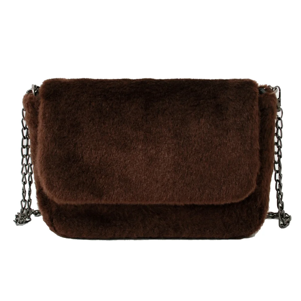 

Female Messenger Bag Street Travel Plush Purses Fashion Square Envelope Handbag Popular Simple Female Daily Bag