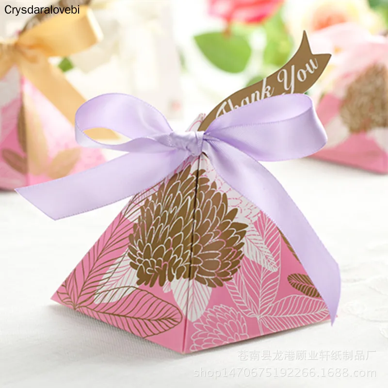 50 шт./лот высококачественные коробки для конфет в виде пирамиды из сосны