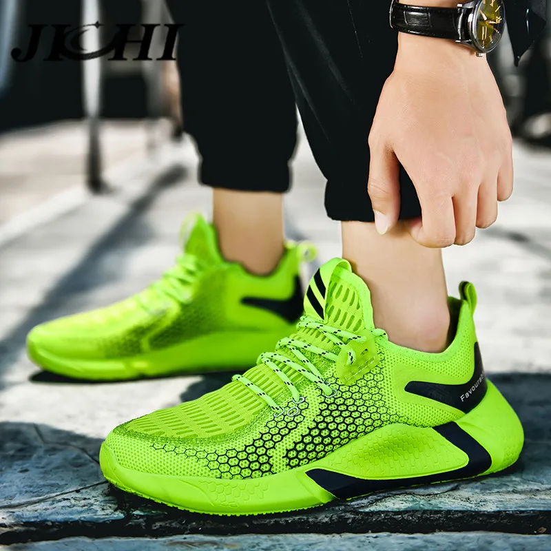 JICHI Comfortable Men's Sneaker Breathable Casual Sneakers for Men Light Lace-Up Shoes Fashion Design Zapatillas Hombre |
