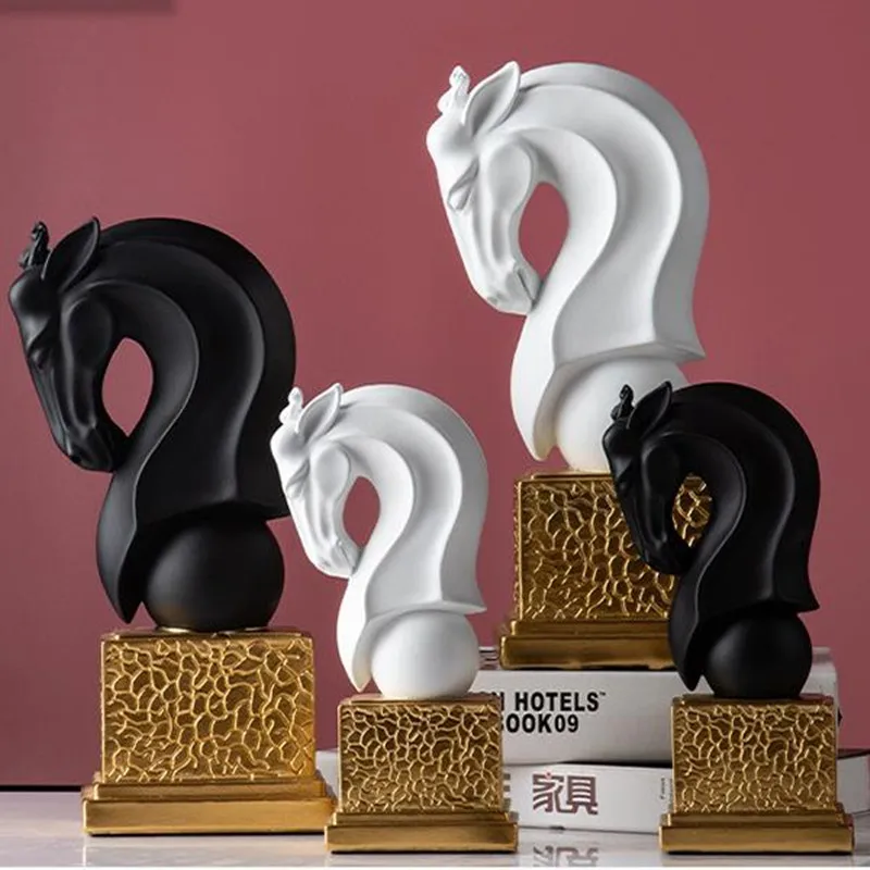 

Европейская креативная абстрактная голова лошади, украшение для дома, офиса, рабочего стола, деловые подарки