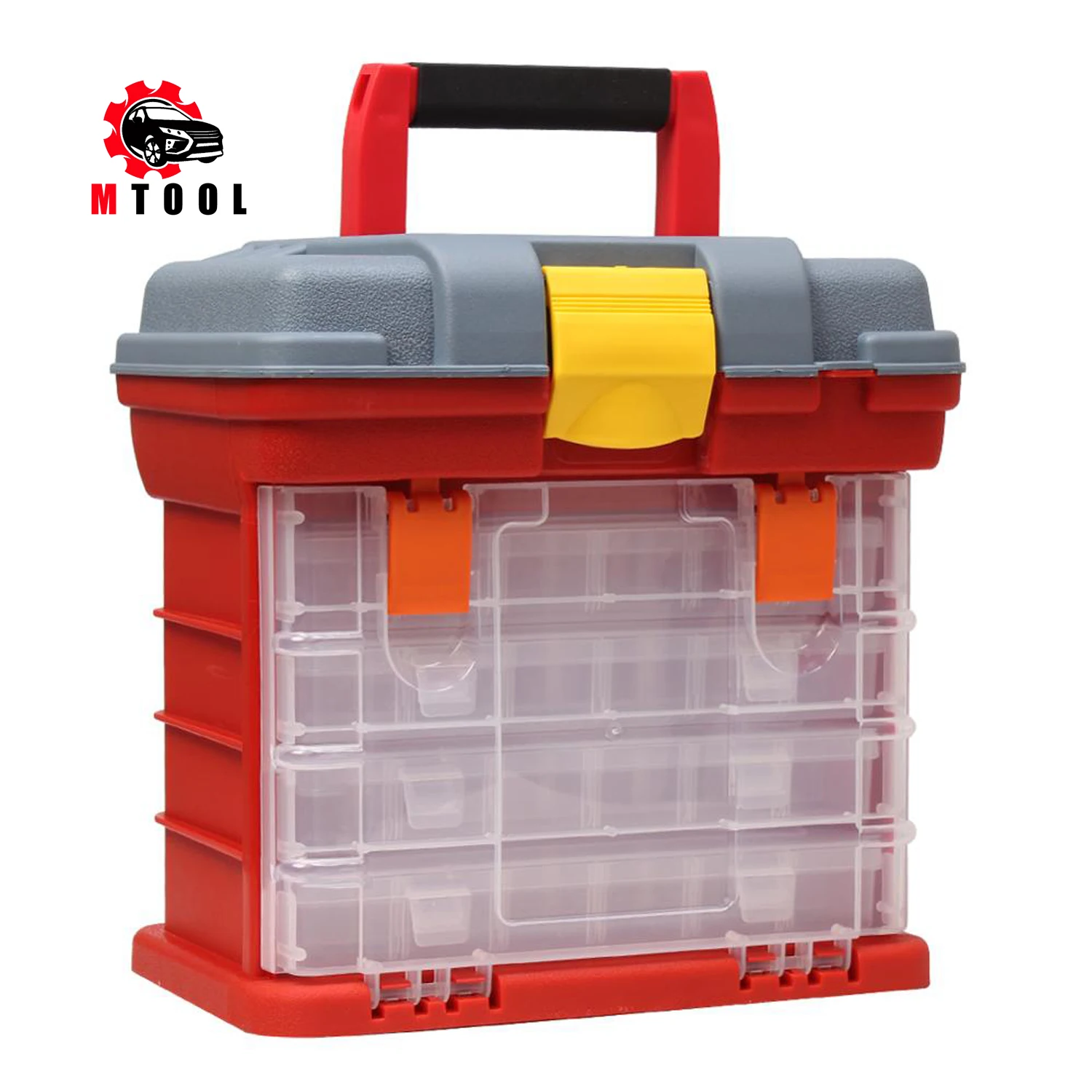 

4 Layer Fishing Tackle Portable Toolbox Outdoor Tool Case Screw Hardware Plastic Storage Box tool box with Locking Handle