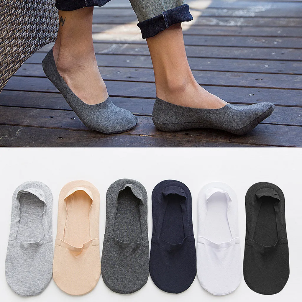 Feitong/3 пары мужские невидимое нескользящее покрытие носки с низким вырезом