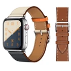 Ремешок из натуральной кожи для Apple Watch 6 SE 5 4 40 мм 38 мм 44 мм 42 мм, браслет для iWatch 3 2, браслет