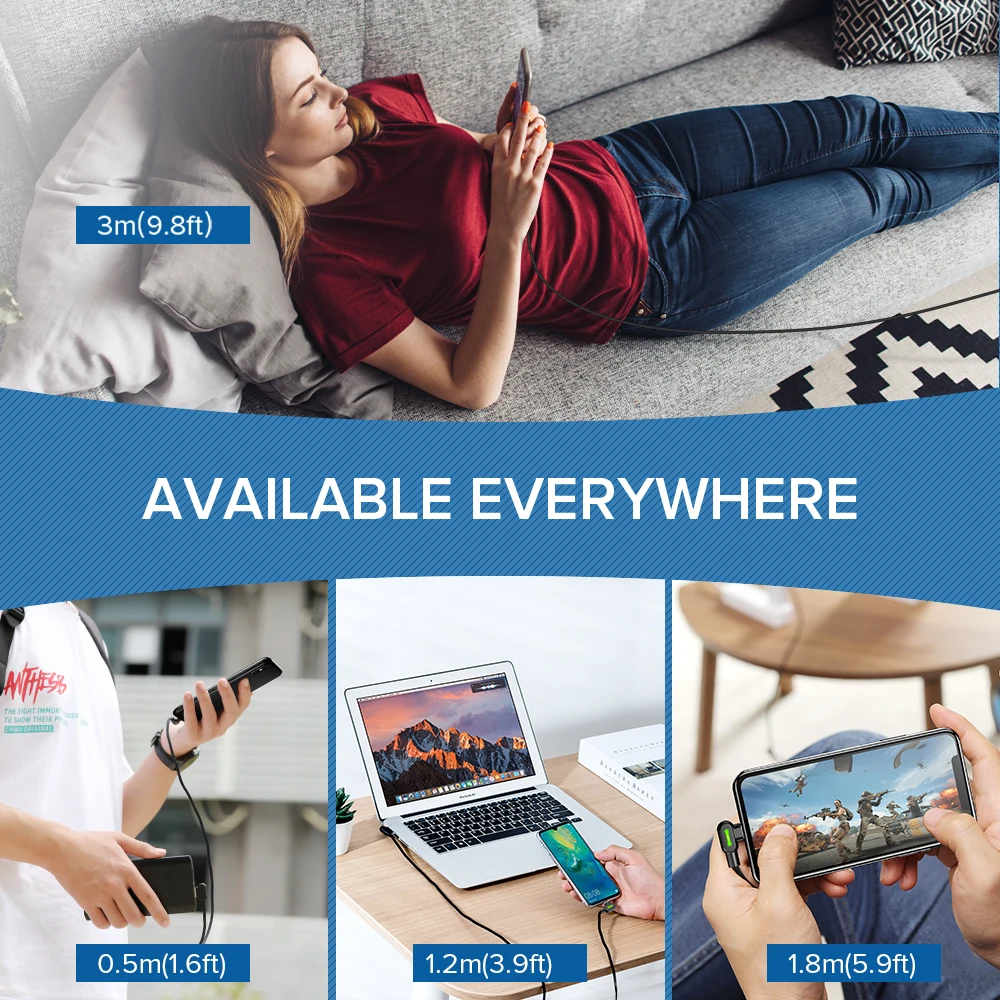 USB-кабель MCDODO 3A Type-C светодиодный шнур для быстрой мобильный телефон зарядное