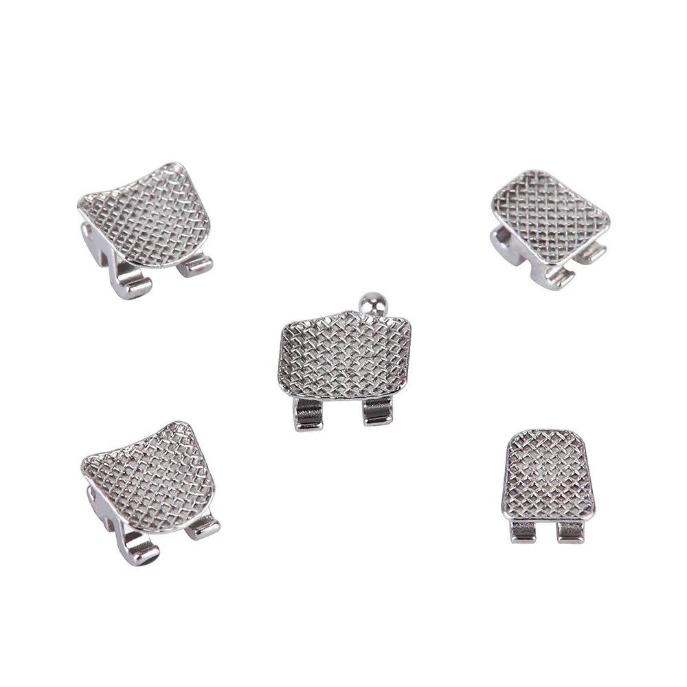

NSKLED 100pcs/box Dental Orthodontic Brackets Brace Metal Mini Roth/MBT Slot 0.022Hooks 3-4-5