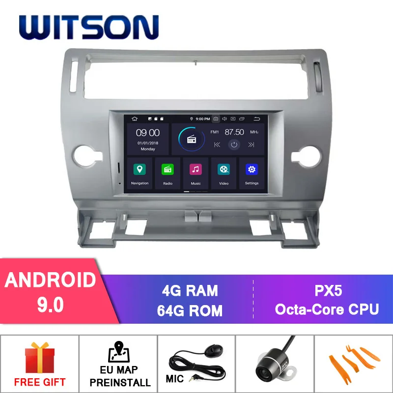 WITSON Android 9 0 IPS HD экран для CITROEN C4 2004 2012 автомобильный DVD стерео GPS 4 Гб RAM + 64 FLASH 8 Octa Core