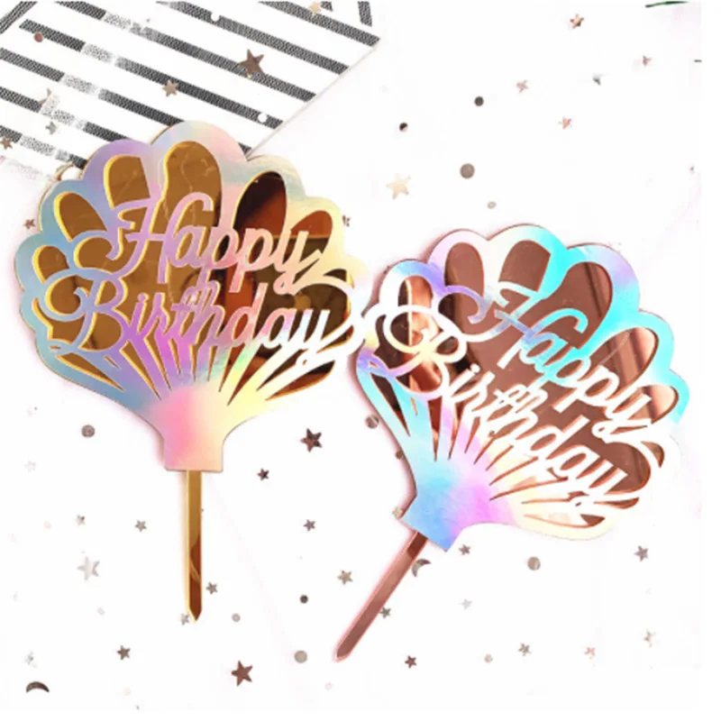 1 шт. блестящее Русалка акриловая машина для торта Baby Shower счастливые День