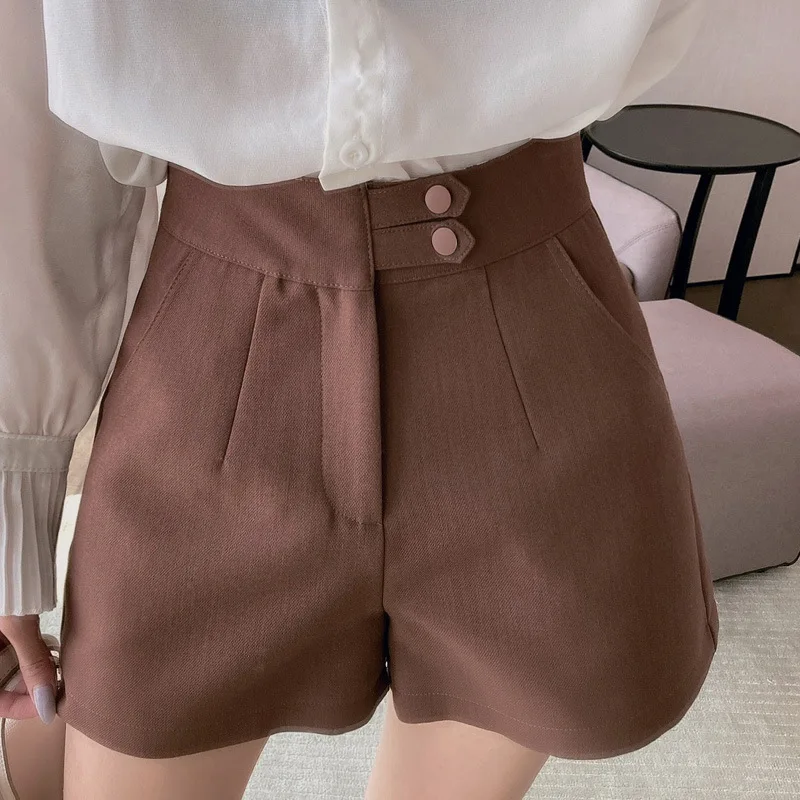 

Summer Shorts Women Simple Elastic Slim Straight Shorts Ladies Fashion Beach Black