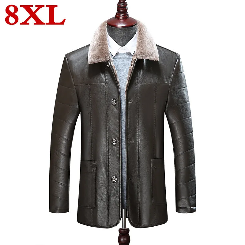 Большого размера плюс 8XL 7XL 6XL 5XL в новом стиле из овечьей кожи пальто для мужчин