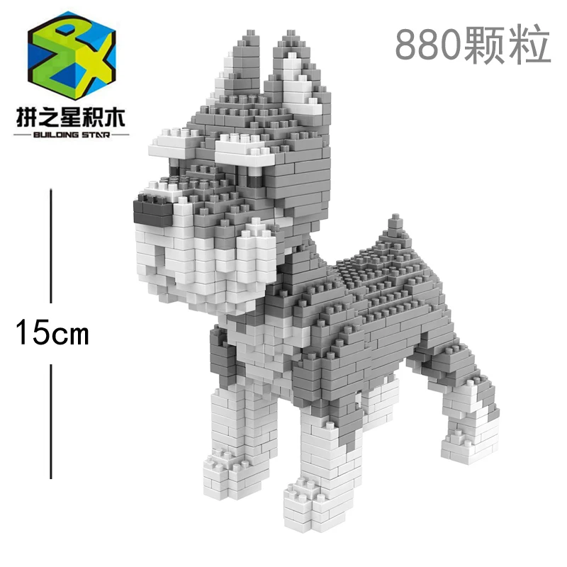 

Animals Dogs Cats Sheepdog Cartoon Huntaway Building Bricks Toys Poodle Sets Mini Micro Blocks Huskie Pets